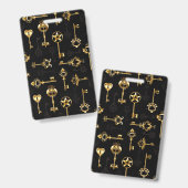 Nahtloses Muster mit Golden Keys Ausweis (Vorder- & Rückseite)