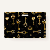 Nahtloses Muster mit Golden Keys Ausweis (Rückseite)