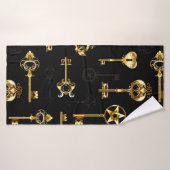 Nahtloses Muster mit Golden Keys Badehandtuch (Badehandtuch)