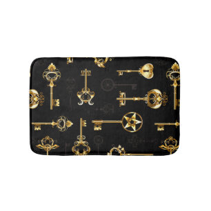 Nahtloses Muster mit Golden Keys Badematte