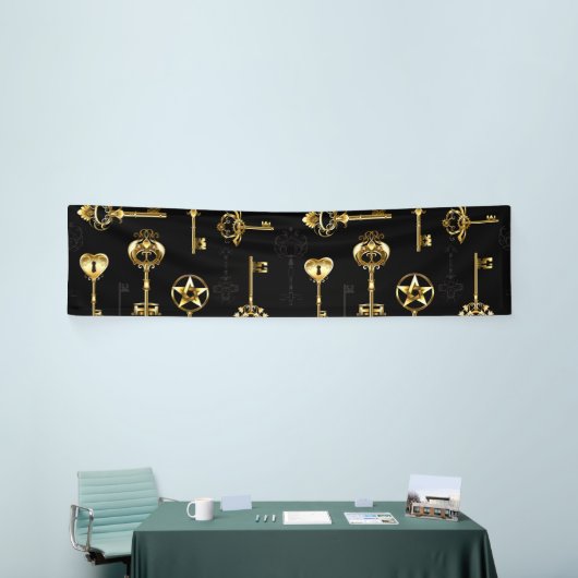 Nahtloses Muster mit Golden Keys Banner (Messeveranstaltung)