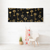 Nahtloses Muster mit Golden Keys Banner (Insitu)