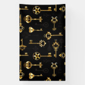 Nahtloses Muster mit Golden Keys Banner (Vertikal)