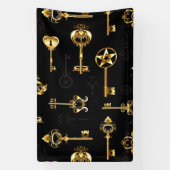 Nahtloses Muster mit Golden Keys Banner (Vertikal)