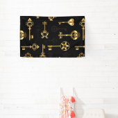 Nahtloses Muster mit Golden Keys Banner (InSitu)