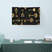 Nahtloses Muster mit Golden Keys Banner (Messe)