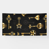 Nahtloses Muster mit Golden Keys Banner (Horizontal)