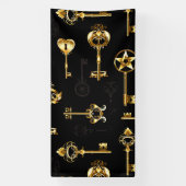 Nahtloses Muster mit Golden Keys Banner (Vertikal)