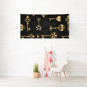 Nahtloses Muster mit Golden Keys Banner (Insitu)