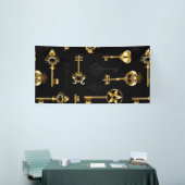 Nahtloses Muster mit Golden Keys Banner (Messeveranstaltung)