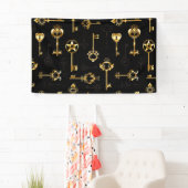 Nahtloses Muster mit Golden Keys Banner (Insitu)