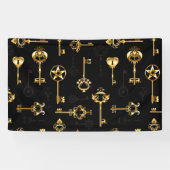 Nahtloses Muster mit Golden Keys Banner (Horizontal)