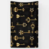 Nahtloses Muster mit Golden Keys Banner (Vertikal)