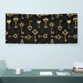 Nahtloses Muster mit Golden Keys Banner (Messe)