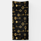 Nahtloses Muster mit Golden Keys Banner (Vertikal)