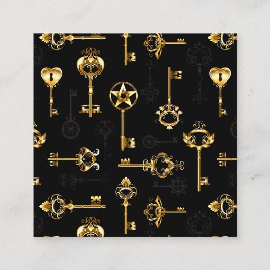 Nahtloses Muster mit Golden Keys Begleitkarte (Vorderseite)