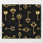 Nahtloses Muster mit Golden Keys Bierflaschenetikett (Einzelnes Label)