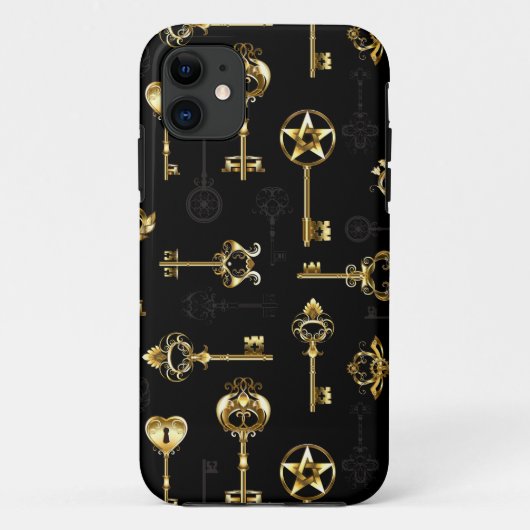 Nahtloses Muster mit Golden Keys Case-Mate iPhone Hülle (Rückseite)