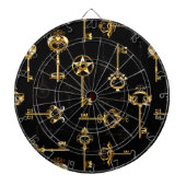 Nahtloses Muster mit Golden Keys Dartscheibe (vorne)