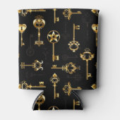 Nahtloses Muster mit Golden Keys Dosenkühler (Vorderseite)