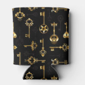 Nahtloses Muster mit Golden Keys Dosenkühler (Rückseite)