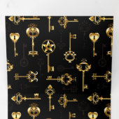 Nahtloses Muster mit Golden Keys Dreifach Gefaltete Ankündigung (Innen Erste Seite)