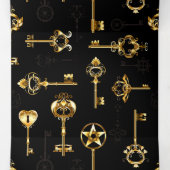 Nahtloses Muster mit Golden Keys Dreifach Gefaltete Einladung (Innenseite Mitte)