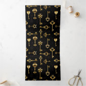 Nahtloses Muster mit Golden Keys Dreifach-gefaltete Programmkarte (Innenseite)