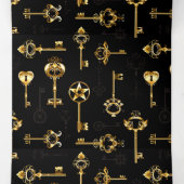 Nahtloses Muster mit Golden Keys Dreifach-gefaltete Programmkarte (Innenseite Mitte)