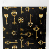 Nahtloses Muster mit Golden Keys Dreifach-gefaltete Programmkarte (Innen Erste Seite)