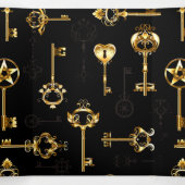 Nahtloses Muster mit Golden Keys Dreifach Gefaltete Urlaubskarte (Innenseite Mitte)