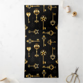 Nahtloses Muster mit Golden Keys Dreifach Gefaltete Urlaubskarte (Innenseite)