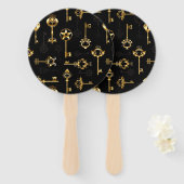 Nahtloses Muster mit Golden Keys Fächer (Vorne und Hinten)