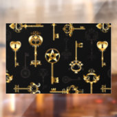 Nahtloses Muster mit Golden Keys Fensteraufkleber (Blatt 2)