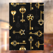 Nahtloses Muster mit Golden Keys Fensteraufkleber (Blatt 2)