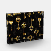 Nahtloses Muster mit Golden Keys Fotoblock (Links)