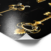 Nahtloses Muster mit Golden Keys Fotodruck (Ecke)