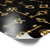 Nahtloses Muster mit Golden Keys Fotodruck (Ecke)