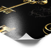 Nahtloses Muster mit Golden Keys Fotodruck (Ecke)