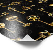 Nahtloses Muster mit Golden Keys Fotodruck (Ecke)