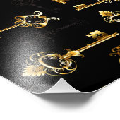 Nahtloses Muster mit Golden Keys Fotodruck (Ecke)