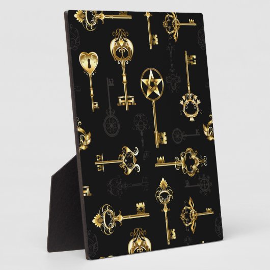 Nahtloses Muster mit Golden Keys Fotoplatte (Seite)