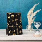 Nahtloses Muster mit Golden Keys Fotoplatte (Seite)