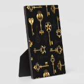 Nahtloses Muster mit Golden Keys Fotoplatte (Seite)