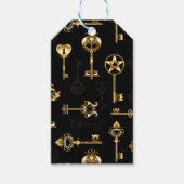 Nahtloses Muster mit Golden Keys Geschenkanhänger (Vorderseite)
