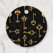 Nahtloses Muster mit Golden Keys Geschenkanhänger (Rückseite)