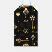 Nahtloses Muster mit Golden Keys Geschenkanhänger (Rückseite)