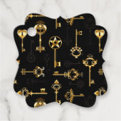 Nahtloses Muster mit Golden Keys Geschenkanhänger (Vorderseite)