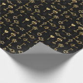 Nahtloses Muster mit Golden Keys Geschenkpapier (Ecke)