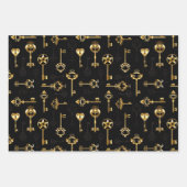Nahtloses Muster mit Golden Keys Geschenkpapier Set (Vorderseite 3)